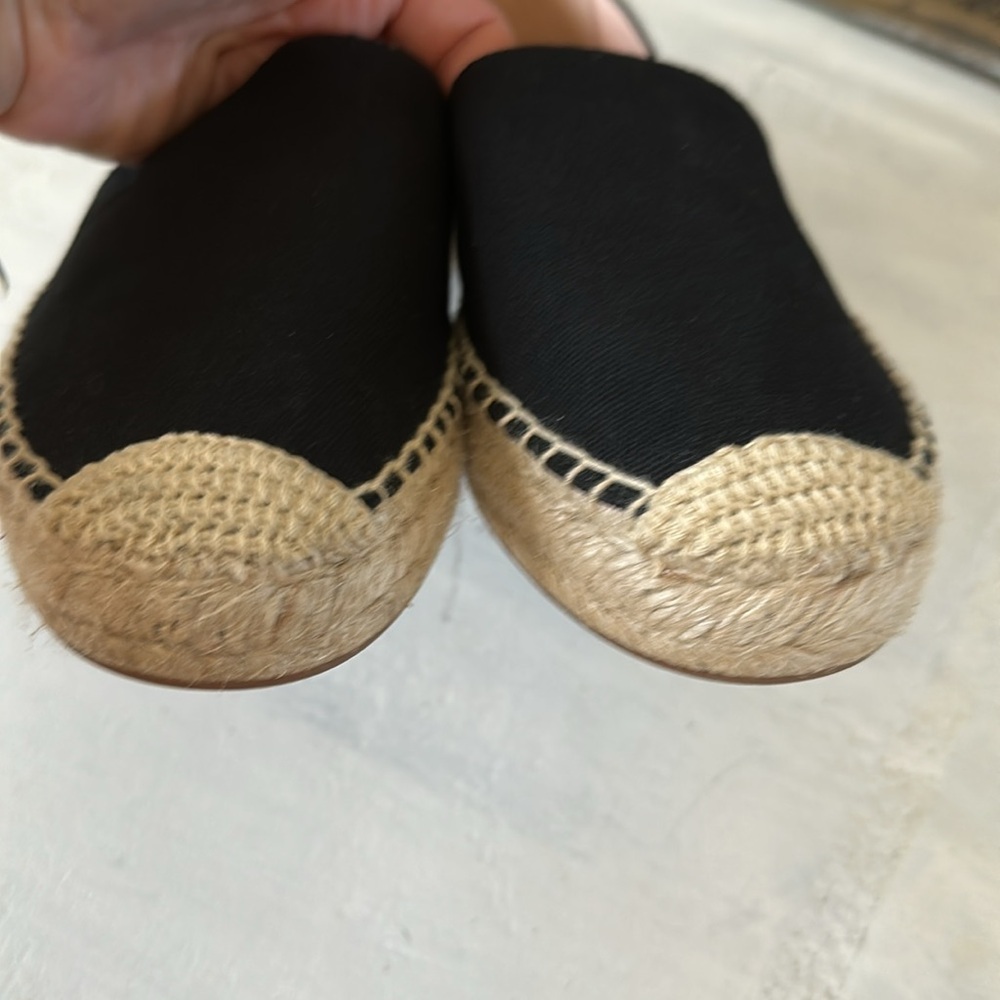 J. Crew SU22 Canvas Espadrille Flat Shoes Sz 10 Black Jute Soles Classic Slip On - Picture 7 of 16
